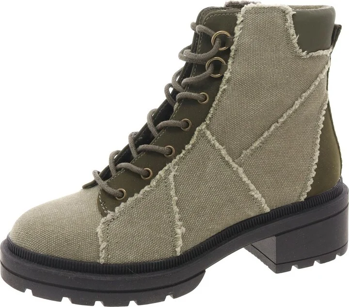 Womens Canvas Combat & Lace-Up Boots