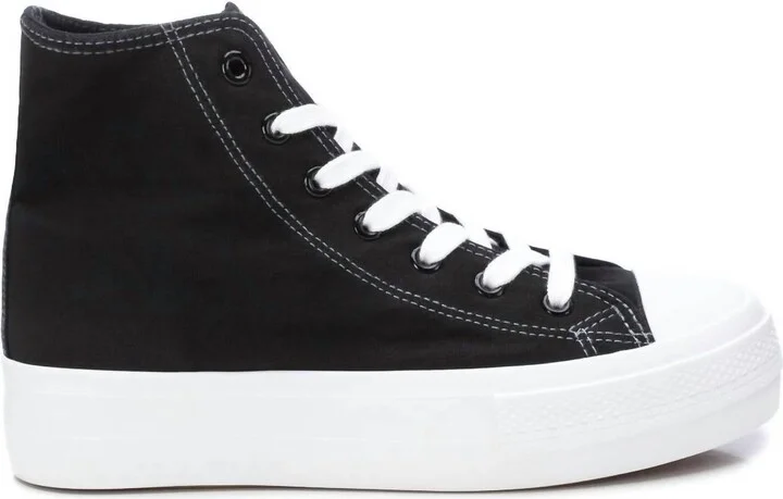 Women's Canvas High-Top Sneakers In Black