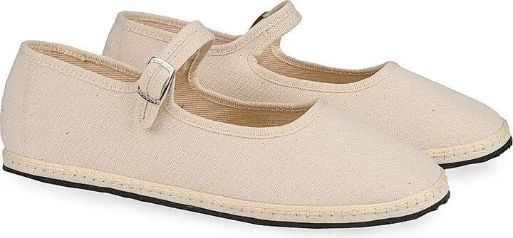 Women's Canvas Mary Janes - Ecru - Size 5 - Image 2