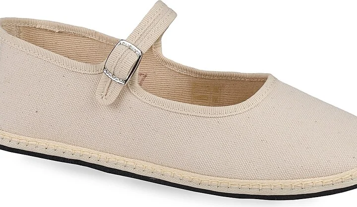Women's Canvas Mary Janes - Ecru - Size 5 - Image 3
