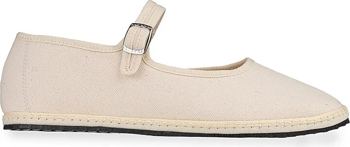Women's Canvas Mary Janes - Ecru - Size 5