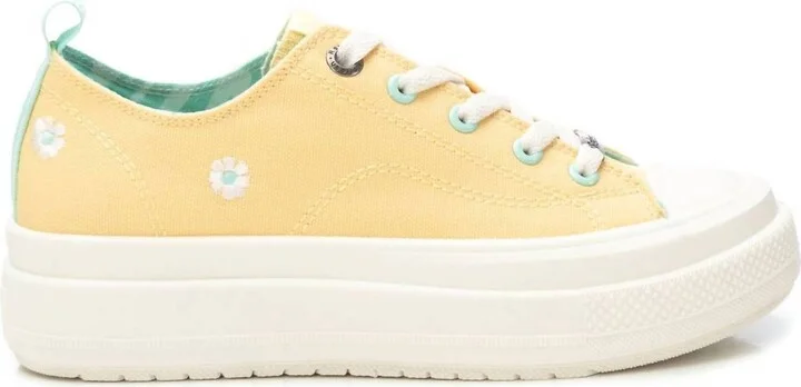 Women's Canvas Platform Sneakers In Yellow