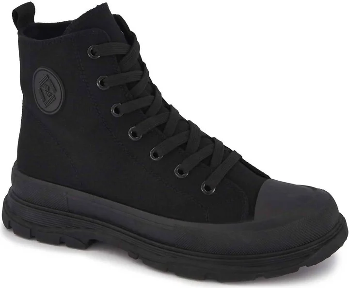 Women's Canvas Sneaker Booties With Side Zipper In Black
