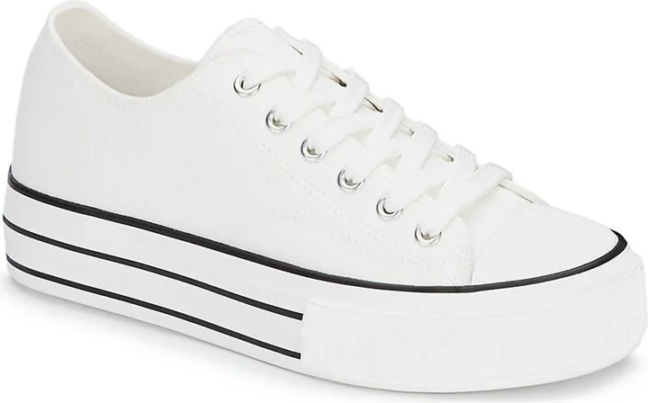 Women's Canvas Sneakers Platform In White