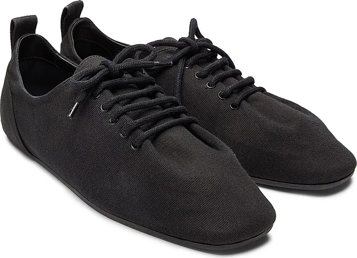 Women's Canvas Square-Toe Sneakers - Black - Size 5 - Image 2