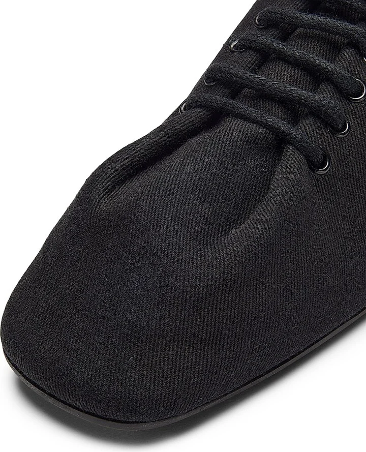 Women's Canvas Square-Toe Sneakers - Black - Size 5 - Image 5