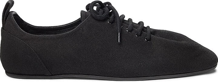 Women's Canvas Square-Toe Sneakers - Black - Size 5