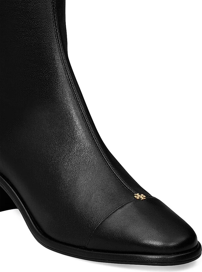 Women's Cap-Toe 55MM Leather Knee-High Boots - Perfect Black - Size 10 - Image 3