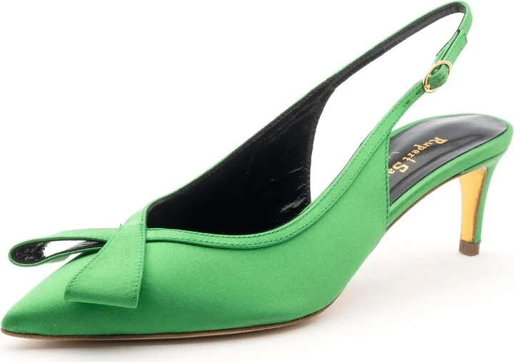 Women's Caprice Satin Heels In Emerald