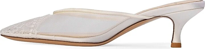 Women's Cara 50MM Mesh Mules - White Mesh - Size 7 - Image 3