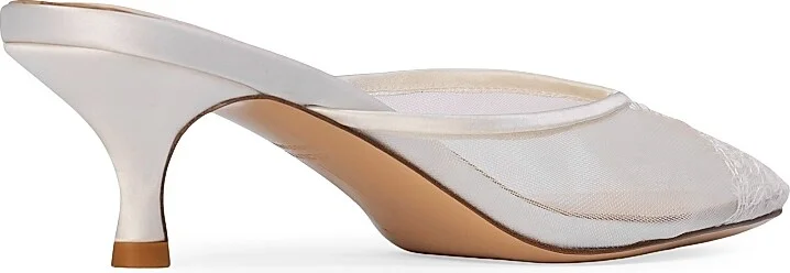 Women's Cara 50MM Mesh Mules - White Mesh - Size 7 - Image 4
