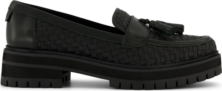 Womens Cara Loafer Basketweave Leather Flat