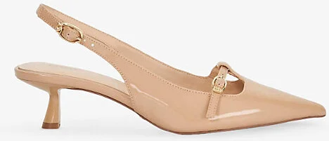Womens Caramel Patent Synthetic Deserving T-Bar Faux-Leather Slingback Courts Eur 36 / 3 Uk Women