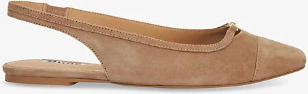 Womens Caramel Suede Hanna Suede Slingback Flats Eur 41 / 8 Uk Women