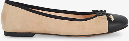 Womens Caramel Suede Highest Toe-Cap Suede Ballet Pumps Eur 40 / 7 Uk Women