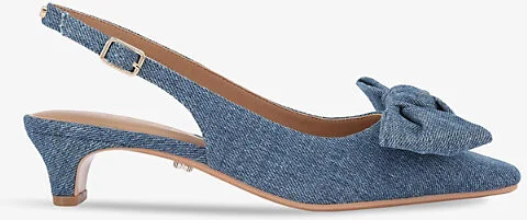 Womens Carina Bow-Embellished Denim Courts Eur 37 / 4 Uk Women