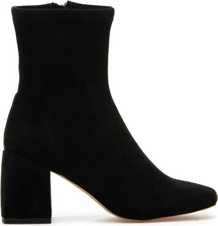 Women's Carina Heeled Ankle Boot In Black Suede