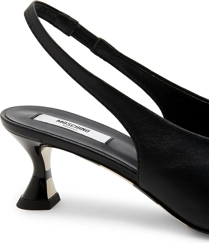 Women's Carla 55MM Leather Slingback Pumps - White - Size 6 - Image 9