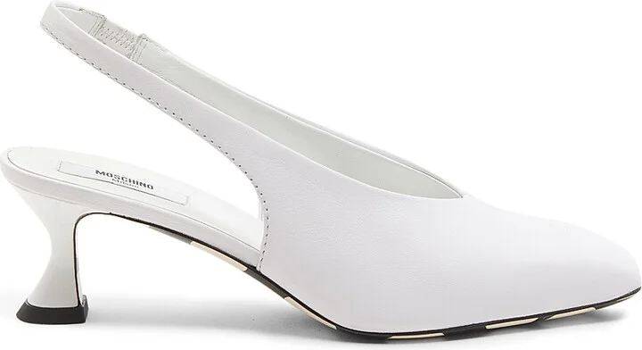Women's Carla 55MM Leather Slingback Pumps - White - Size 6