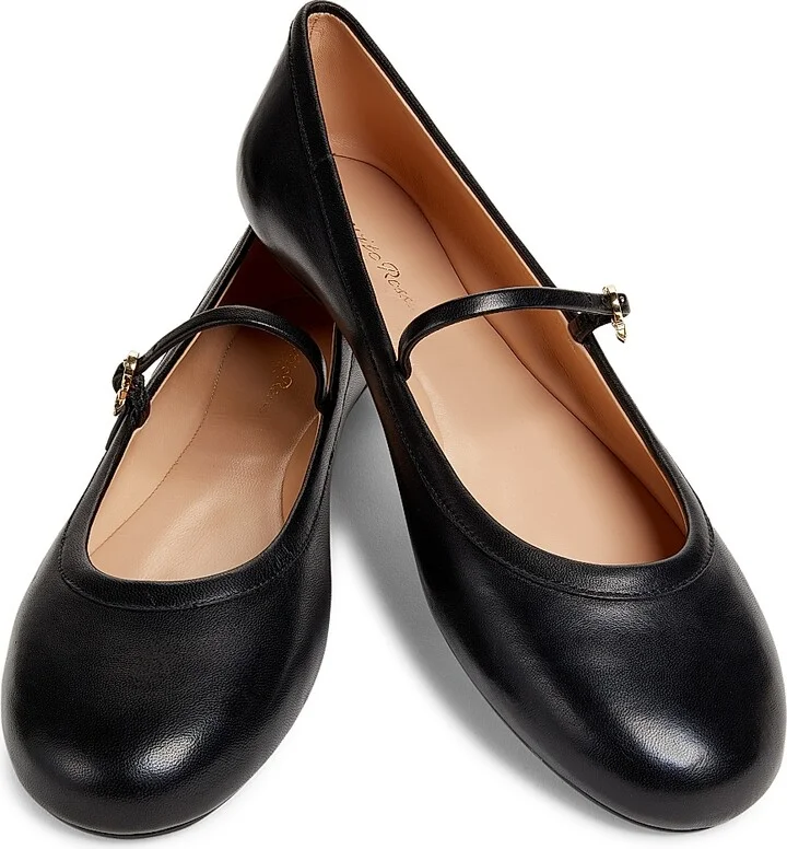 Women's Carla Leather Ballet Flats - Black - Size 5 - Image 6