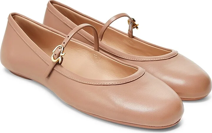 Women's Carla Leather Ballet Flats - Black - Size 5 - Image 7