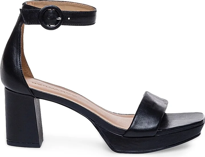 Women's Carla Leather Platform Sandals - Black - Size 6