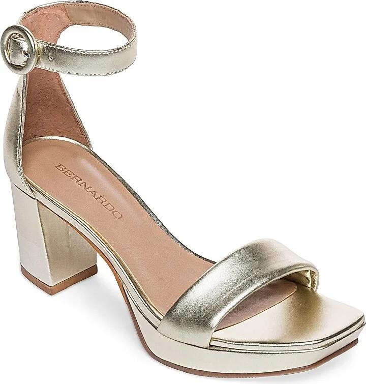 Women's Carla Leather Platform Sandals - Champagne - Size 6 - Image 2