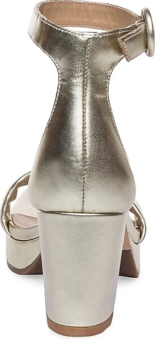 Women's Carla Leather Platform Sandals - Champagne - Size 6 - Image 6