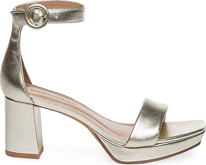 Women's Carla Leather Platform Sandals - Champagne - Size 6