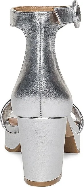 Women's Carla Leather Platform Sandals - Silver - Size 6 - Image 5