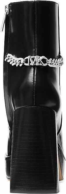 Women's Carlisle 110MM Leather Platform Booties - Black - Size 8 - Image 4