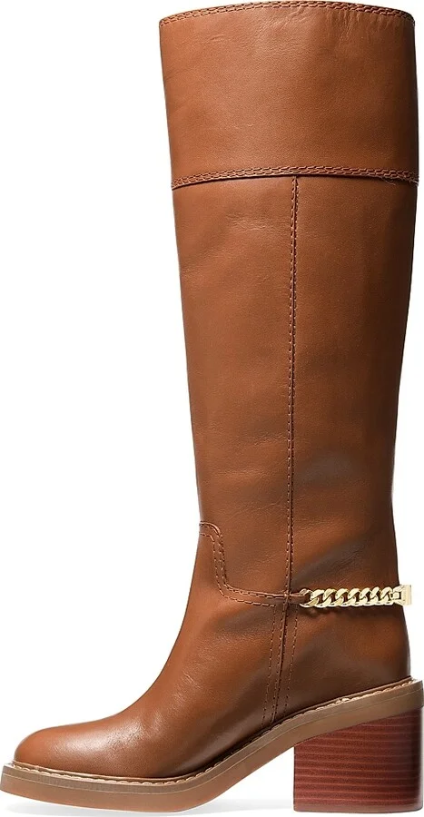 Women's Carlisle 75MM Leather Knee-High Boots - Luggage - Size 5 - Image 3