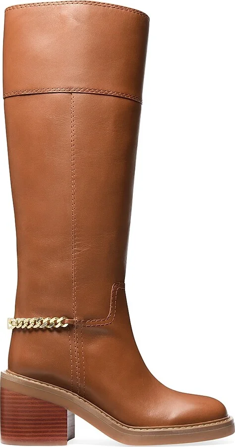 Women's Carlisle 75MM Leather Knee-High Boots - Luggage - Size 5