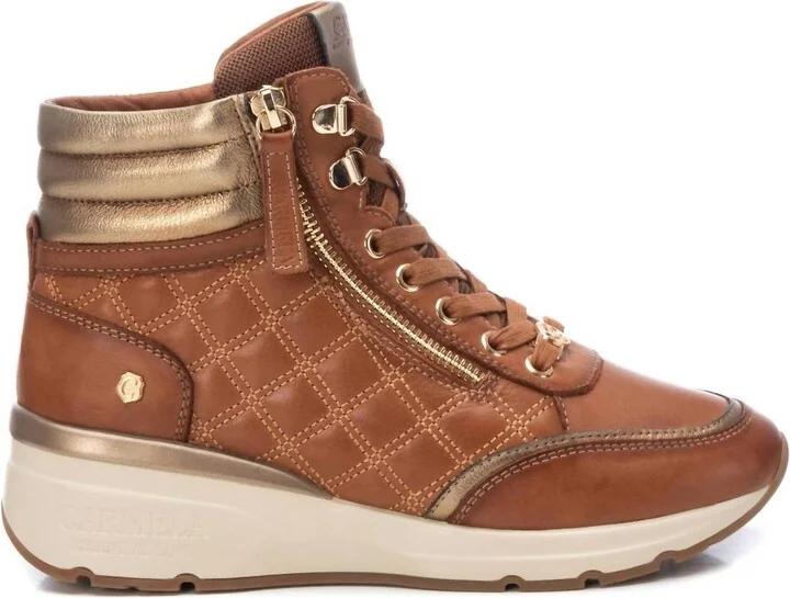 Women's Carmela Collection Leather Sneaker Booties In Camel