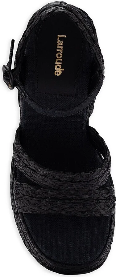 Women's Carmen 145MM Platform Raffia Sandals - Black - Size 10 - Image 5