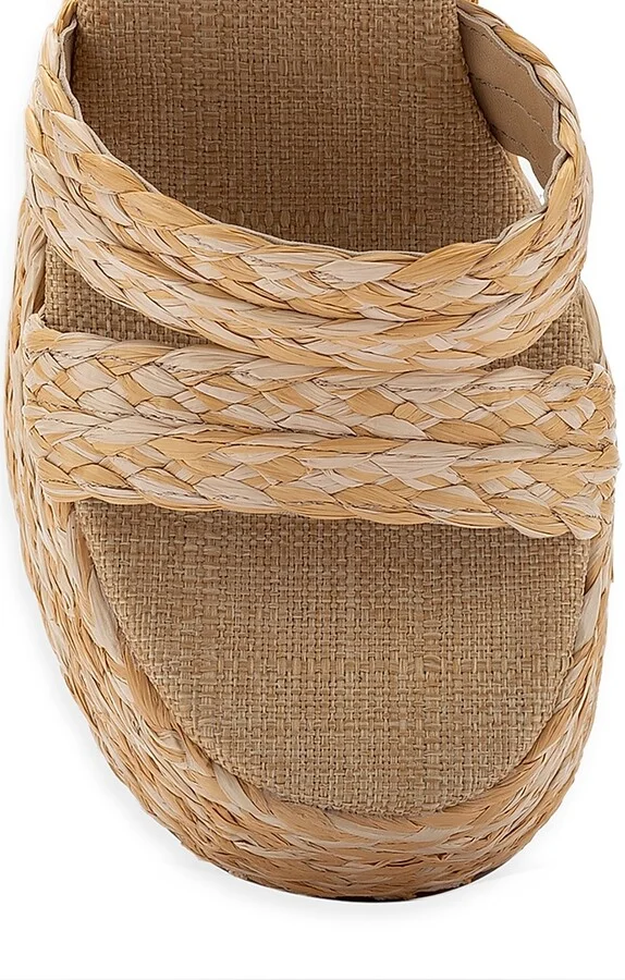 Women's Carmen 145MM Raffia Platform Sandals - Natural - Size 9 - Image 4