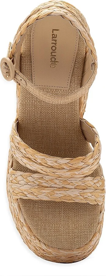 Women's Carmen 145MM Raffia Platform Sandals - Natural - Size 9 - Image 5