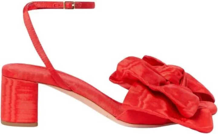 Women's Carmen Bow Sandal In Red Moiré