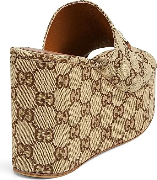 Women's Carmen Canvas Slip-On Platform Sandals - Brown - Size 7 - Image 3