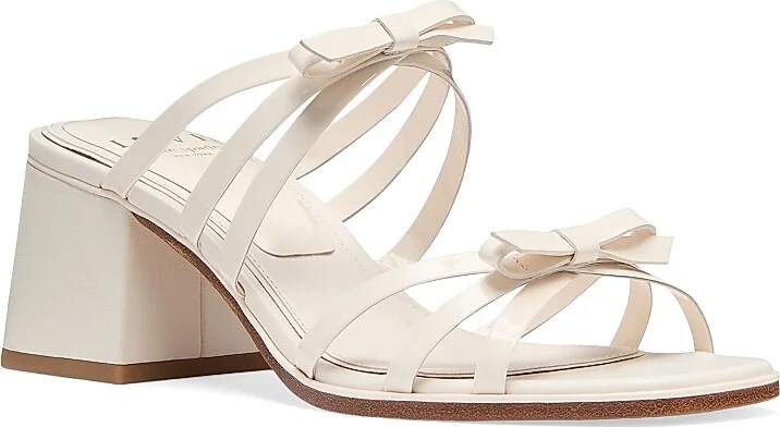 Women's Carolina 60MM Leather Bow Sandals - Cream - Size 7 - Image 2