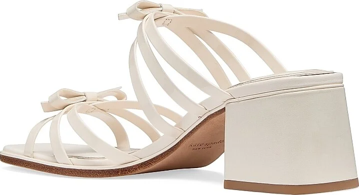 Women's Carolina 60MM Leather Bow Sandals - Cream - Size 7 - Image 3