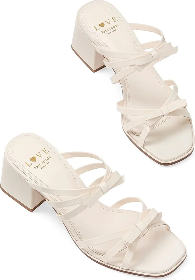 Women's Carolina 60MM Leather Bow Sandals - Cream - Size 7 - Image 5