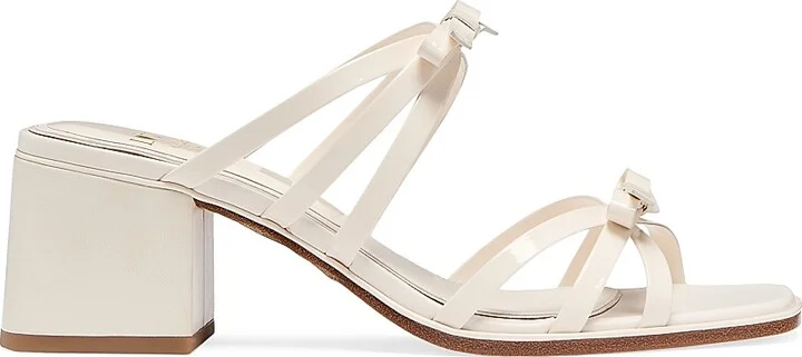 Women's Carolina 60MM Leather Bow Sandals - Cream - Size 7