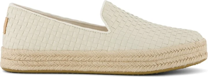 Womens Carolina Espadrille Light Sand Woven Basket PU Leather Slip On