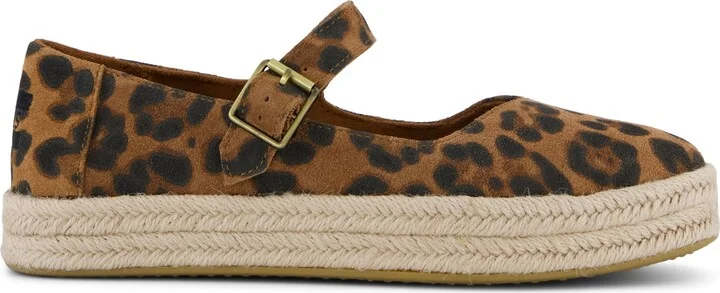 Womens Carolina Mary Jane Espadrille Brown Sugar Leopard Print Suede