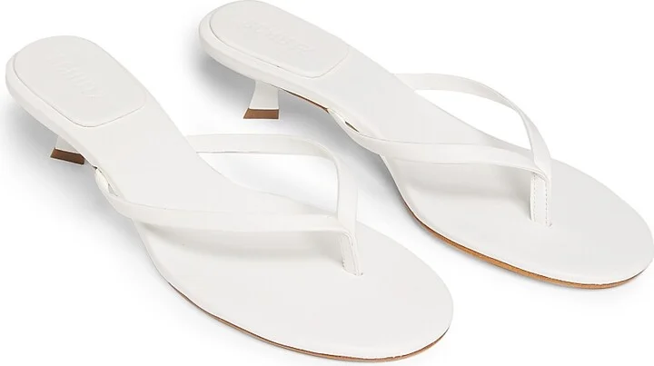 Women's Carolyn Leather Kitten-Heel Sandals - White - Size 6.5 - Image 2