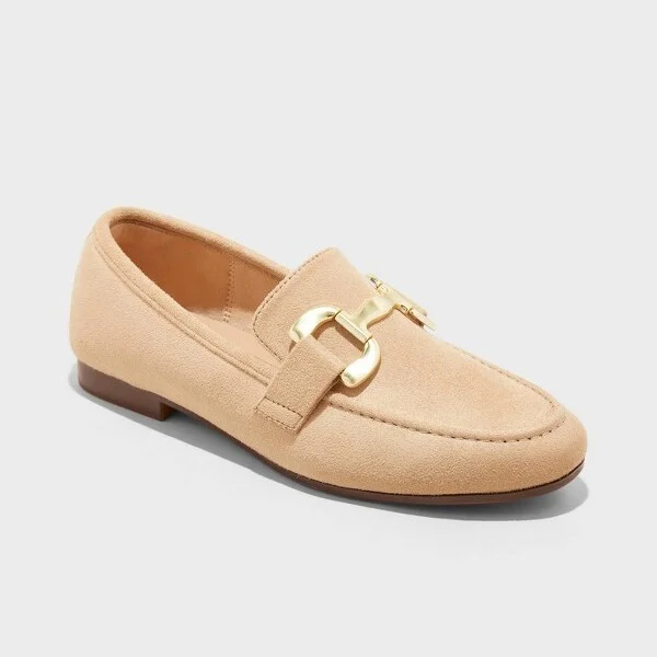 Women's Carolyn Loafers with Memory Foam Insole - A New Day™ : Slip On, Block Heel, Non Marking Outsole