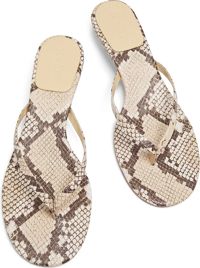 Women's Carolyn Snake-Print Leather Sandals - Beige - Size 6.5 - Image 4