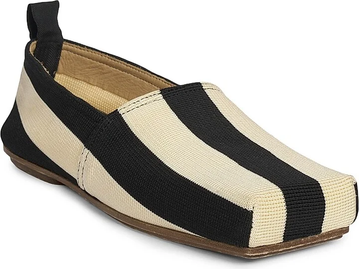 Women's Carre Striped Loafers - Beige Black - Size 5 - Image 2