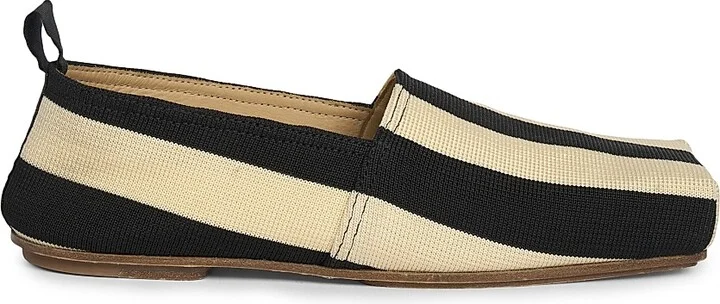 Women's Carre Striped Loafers - Beige Black - Size 5